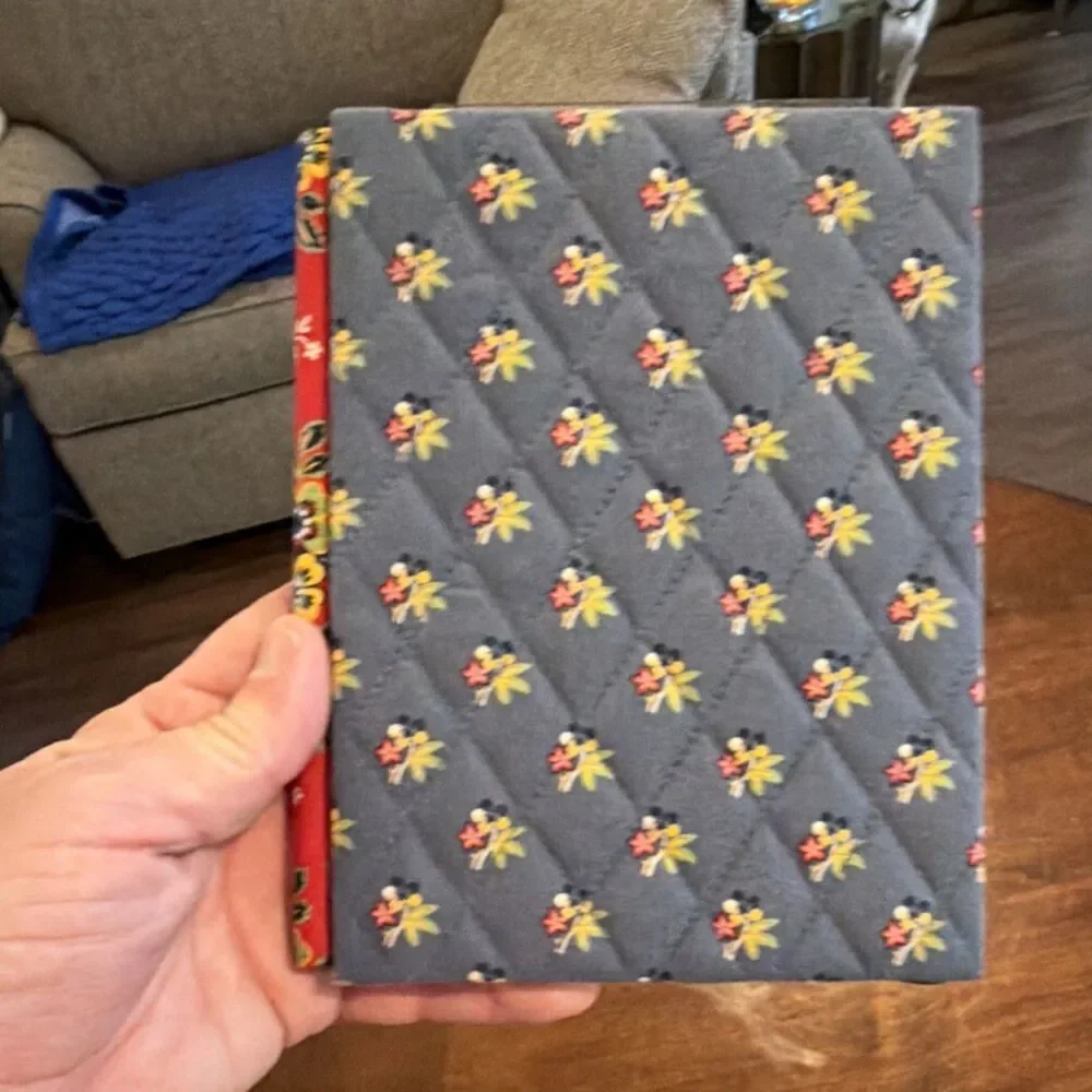 Vera Bradley Quilted Fabric Double Picture Frame Floral Blue Red Yellow